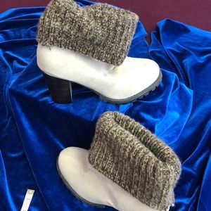 Tan sweater top boots